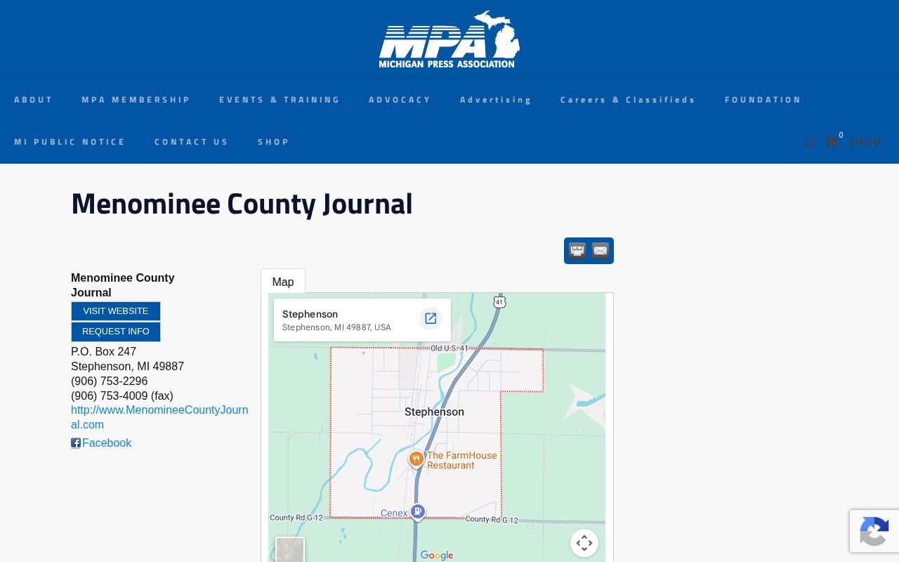 Stephenson recent arrest news Menominee County Journal listing